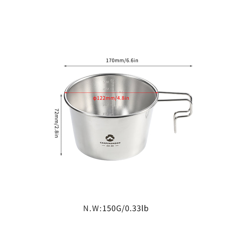 CampingMoon 304 Stainless steel Sierra Bowl 600ML