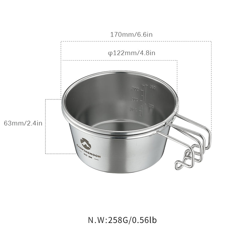 CampingMoon 304 Stainless steel Sierra Bowl 450ML